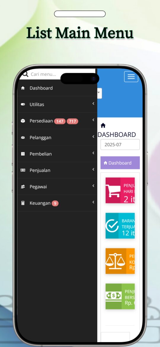 SITOKSIR Mobile — Menu utama